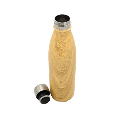 GEYER - Hans Larsen Stainless Steel Water Bottle with Wood Print - Yellow