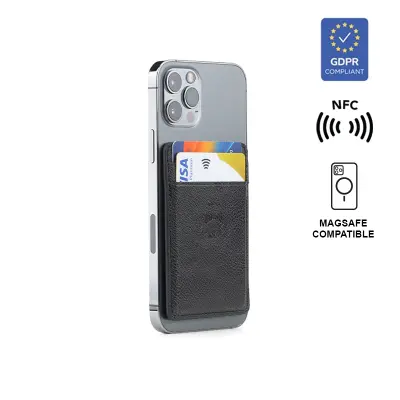 ROMA - Santhome(R) 2-in-1 Mag Cardholder and Inbuilt NFC Digital Business Card - Black