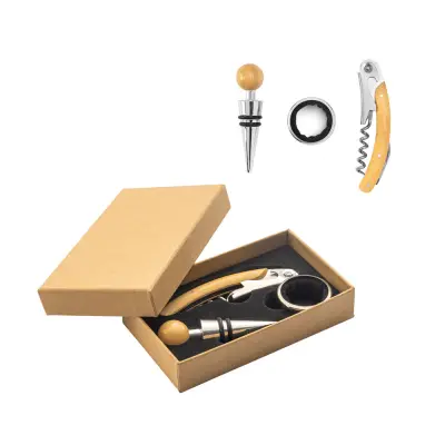 SAVORY. Bamboo and stainless steel wine set