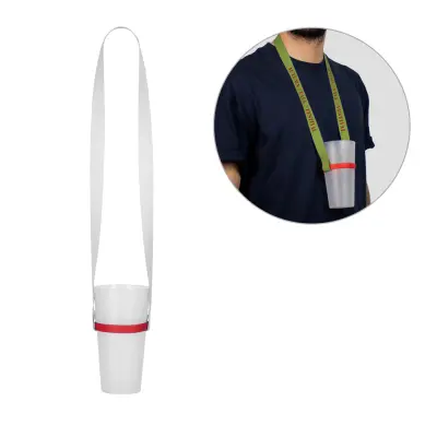 ROTHERHAM. SET Lanyard SUBLIMATION Long II (20 mm) Duo in recycled polyester (100% rPET) with silicone Cup Holder