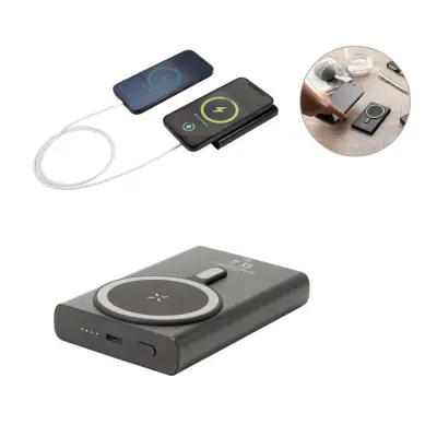 WRIGHT 10. Magnetic power bank with super-fast charging in recycled aluminum and recycled ABS 10'000 mAh