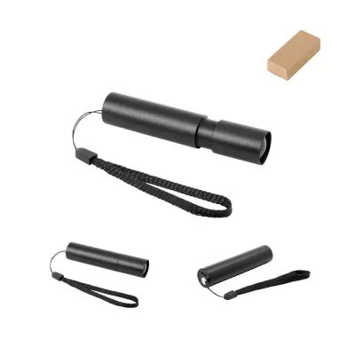 BRUCE. Rechargeable flashlight made from recycled aluminum (100% rAL) with 30 mm extendable tip