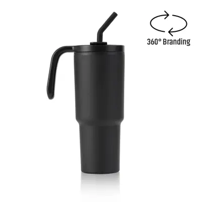 FORZA 360 - Hans Larsen Recycled Stainless Steel/PP Tumbler with 360 Branding - Black
