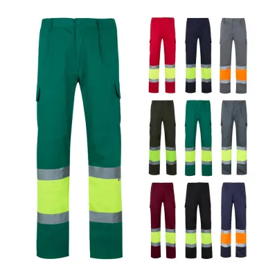 VL POSEIDON. Two-tone multi-pocket twill trousers (210g/m²), in cotton (20%) and polyester (80%)
