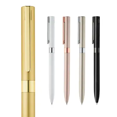 CLARE. Recycled aluminium (100% rAL) twist action ball pen with clip