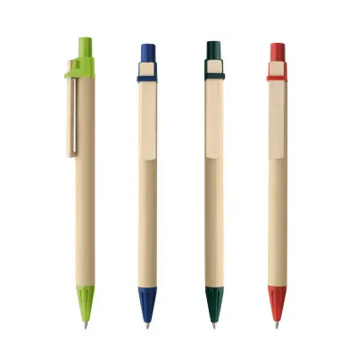 NAIROBI. Kraft paper ball pen with wooden clip