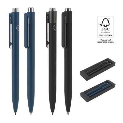 KYLIE SET. Set consisting of a ballpoint and a inkless pen, both made of aluminium (94% recycled)