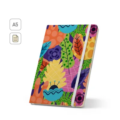 ANNE SUB. A5 notebook in recycled polyester (100% rPET) 300D, ideal for sublimation personalisation