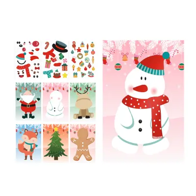 GLIMN. Set of six sheets with Christmas figures and 3 sheets of stickers