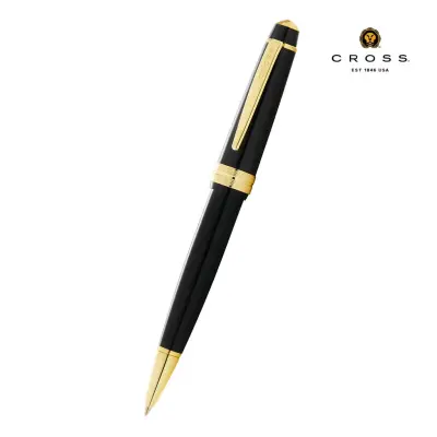 Cross Bailey Light Polished Black Resin and Gold Tone Ballpoint Pen (Blue Ink)