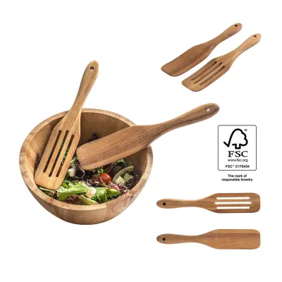 BATALI. Set of two cutlery sets in acacia wood