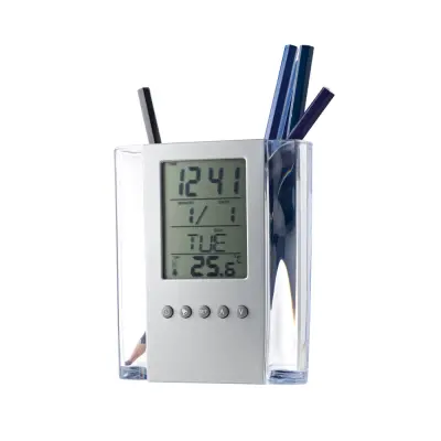 EDEM. Multifunctional digital desk clock with pen holder