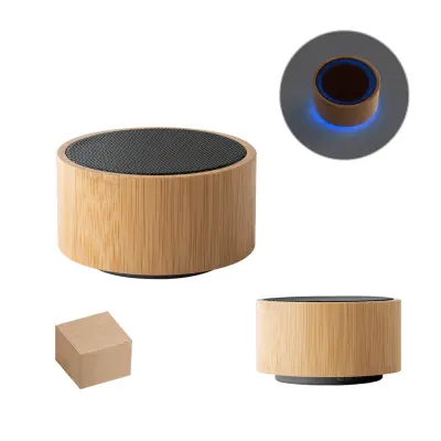 ARBER. Portable 3W speaker with 4h battery life in bamboo and recycled ABS (100% rABS)