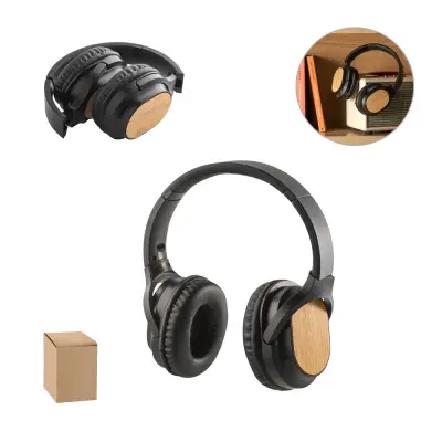 GOULD. Foldable wireless headphones with 4h battery life in bamboo and ABS
