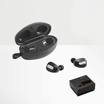 DESCRY. Wireless charger in zinc and Wireless earphones in metal and ABS acrylic