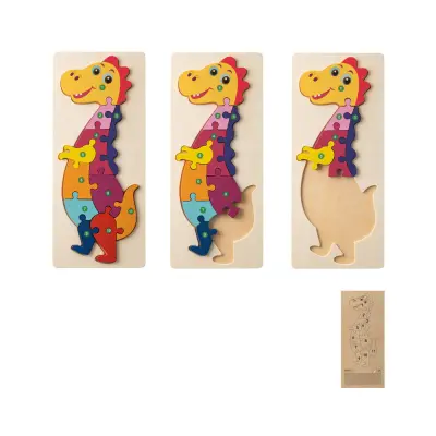 DIPLODOCO. Dinosaur-shaped puzzle in pine plywood