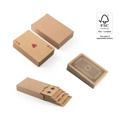 FISCHER. Deck of 54 classic cards in kraft paper, made from FSC™ certified material and other controlled materials