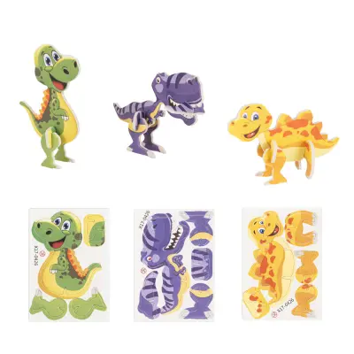 DINOSAURUS. 3D puzzle in paper witth the shape of a dinosaur