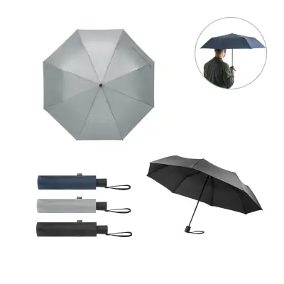 CIMONE. Telescopic umbrella in recycled polyester (100% rPET) 190T pongee with automatic opening