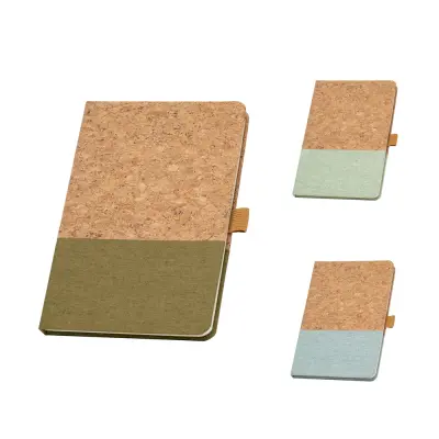KLEE II. A5 notebook in cork and linen with lined sheets