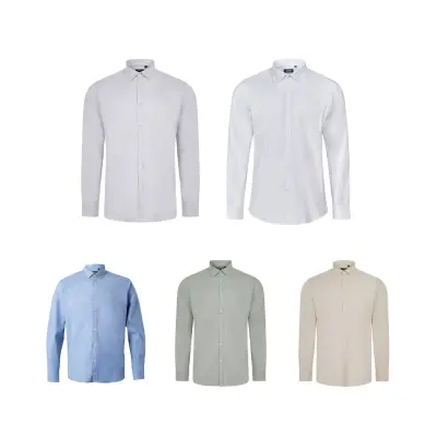 VL PRITHVI MAN. Men's Oxford shirt (180 g/m²) in cotton (50%), polyester (45%) and elastane (5%)