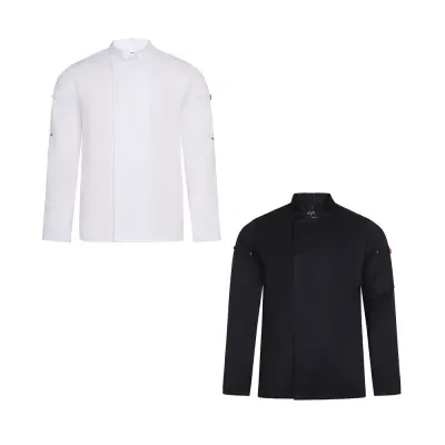 VL AGNI. Unisex kitchen jacket (190 g/m²) in cotton (35%) and recycled polyester (65%)