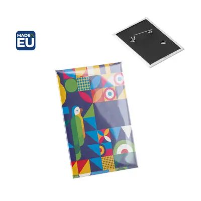 Button P'IN 13. Button P'IN 13. Vertical rectangular pin badge