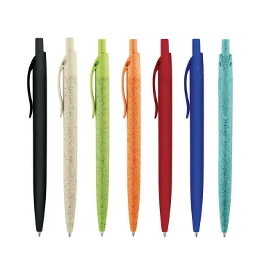 CAMILA. Wheat straw fibre and ABS ball pen with clip