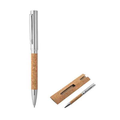 CORKO. Cork and metal ballpoint pen with twist mechanism