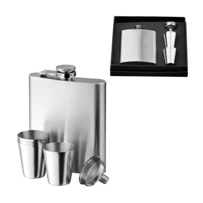 NOVAK. Stainless steel bottle and glasses set 200 mL