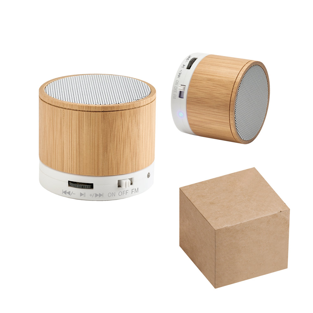 GLASHOW. Bamboo portable speaker with microphone