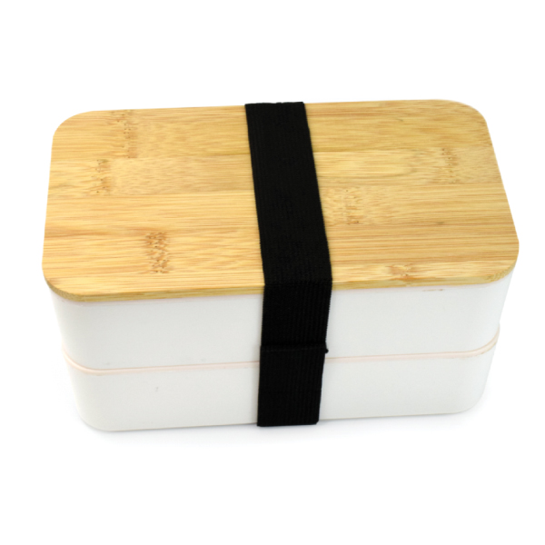 2-LAYER PLASTIC LUNCH BOX WITH CUTLERY SET