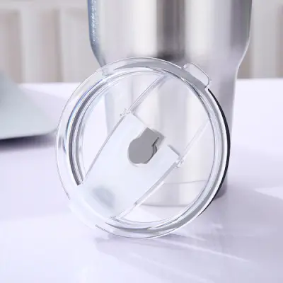 DOUBLE WALL TRAVEL TUMBLER MUGS WITH CLEAR LID