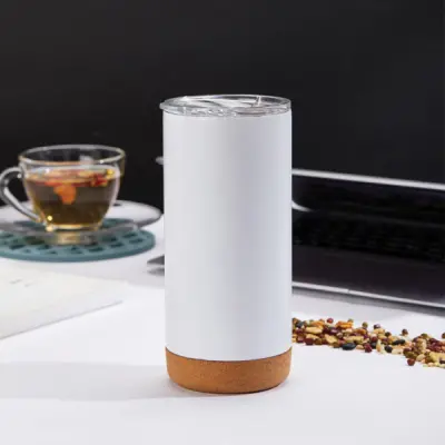 STAINLESS STEEL MUG WITH CORK BOTTOM