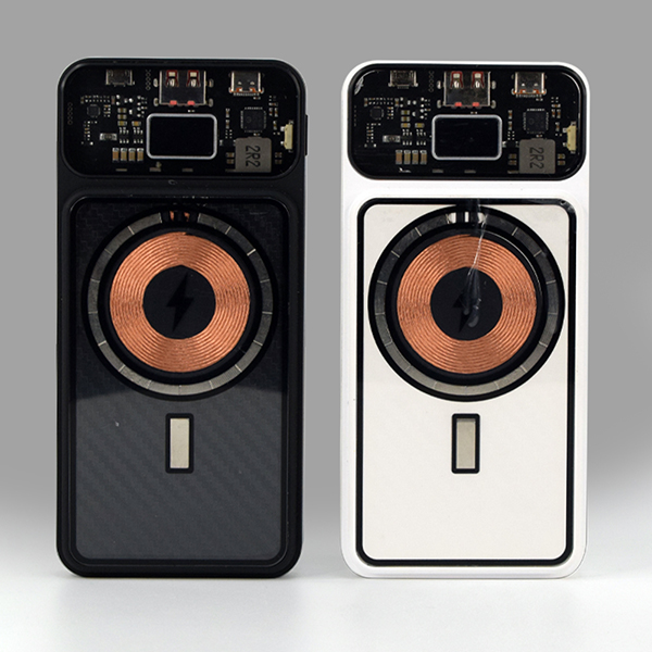 TRANSPARENT MAGNETIC WIRELESS LIGHT-UP LOGO POWERBANK FAST CHARGER