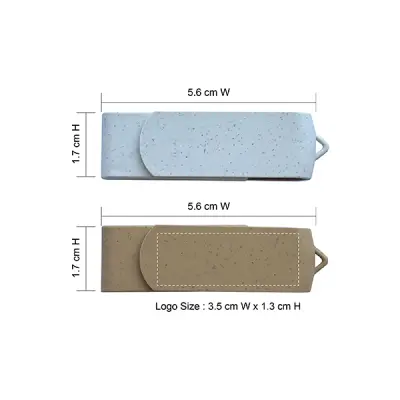 WHEAT STRAW SWIVEL USB FLASH DRIVE