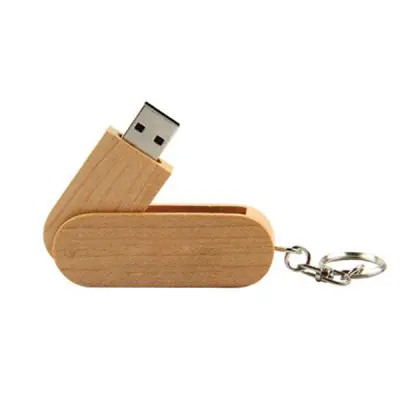 WOODEN SWIVEL USB FLASH DRIVE