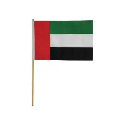 UAE Flags A4 Size with Wooden Pole