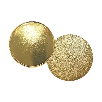 Gold Round Metal Badges with Magnet Attachment