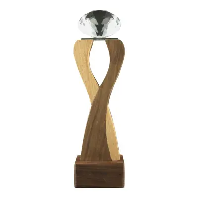 Wooden Crystal Trophy