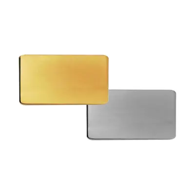 Rectangular Flat Metal Badges with Magnet Attachment