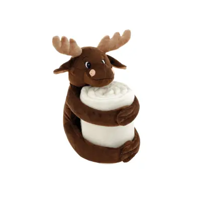MOOSE. Plush reindeer with polar fleece blanket (180 g/m²)