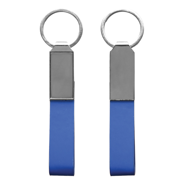 Metal keychian with leather