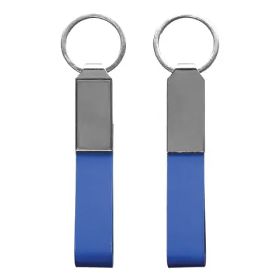 Metal keychian with leather