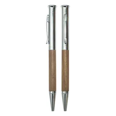 Wood with metal pen
