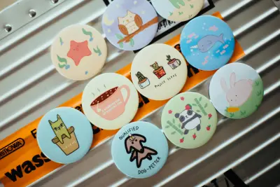 Button Badge Metal Back